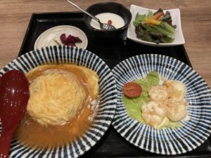 天津飯と海老マヨランチ